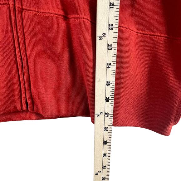 Orvis Jacket Womens Large Rust Orange Full Zip Pockets Casual Cotton Sweatshirt - Picture 7 of 14